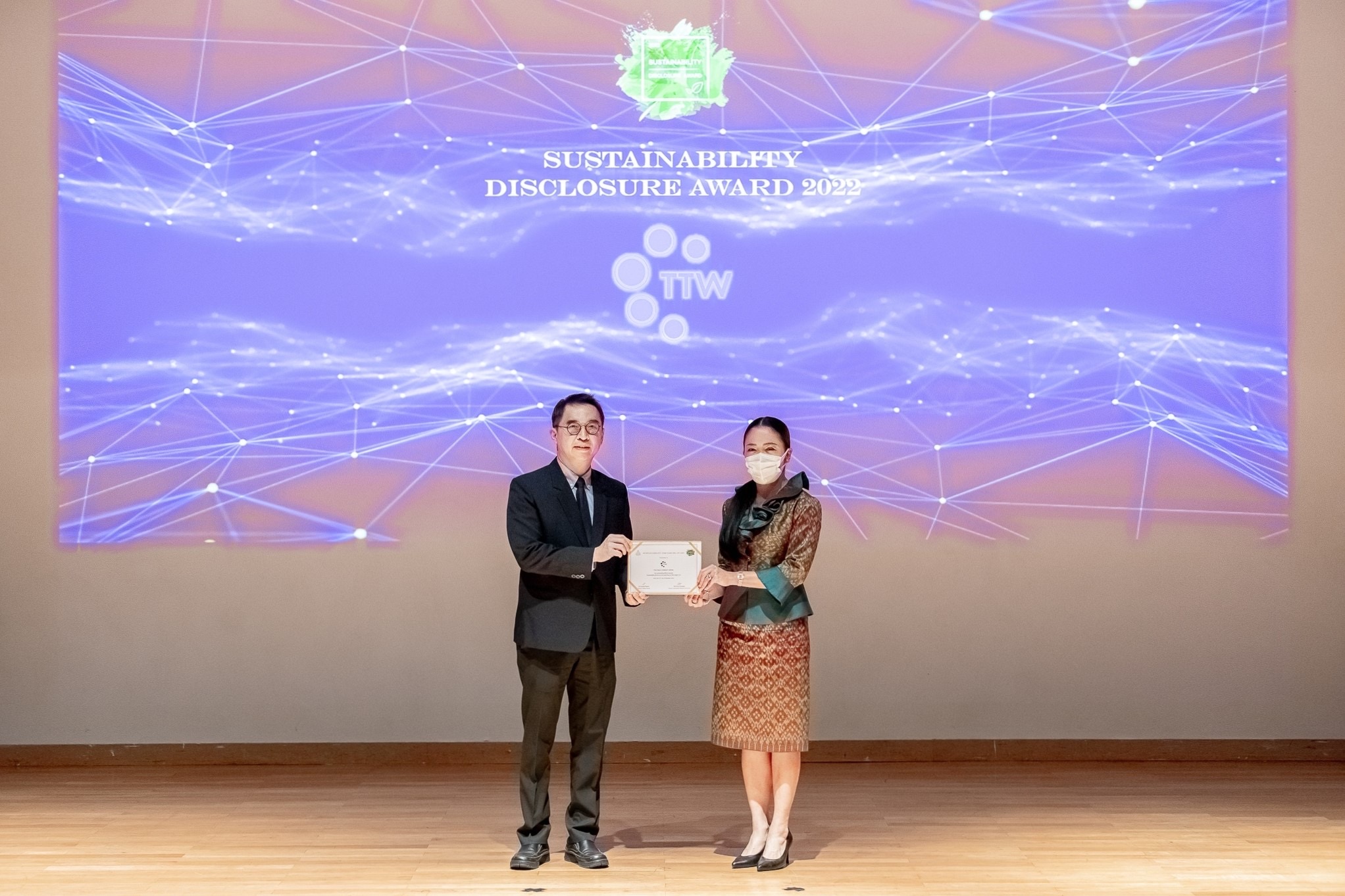 TTW รับรางวัลเกียรติคุณ “Sustainability Disclosure Award” ประจำปี 2565 ต่อเนื่องเป็นปีที่ 4 จากสถาบันไทยพัฒน์