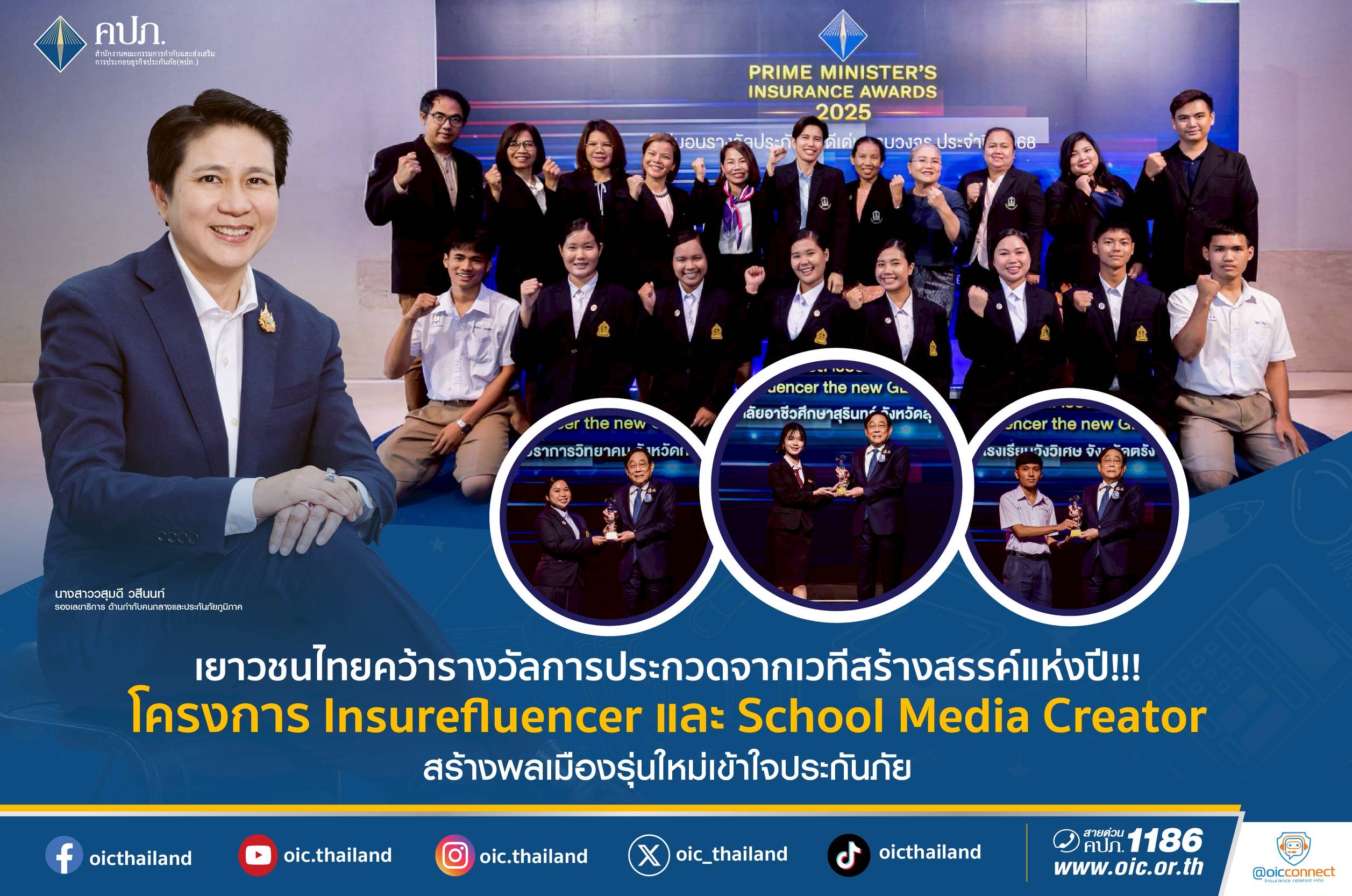 คปภ.ประกาศผล “Insurefluencer the new GEN 2025” ยุวชนนักสื่อสารประกันภัยรุ่นใหม่