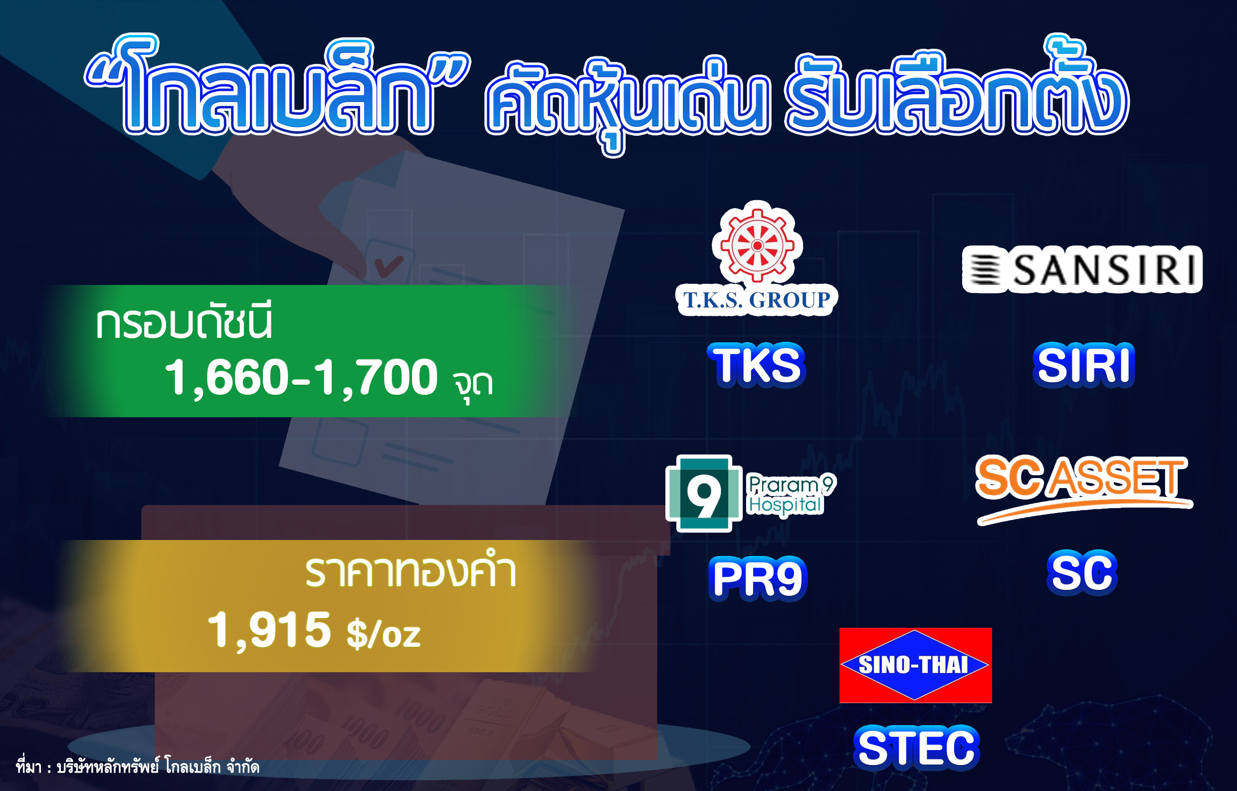 โกลเบล็ก คัดหุ้นเด่นรับเลือกตั้ง