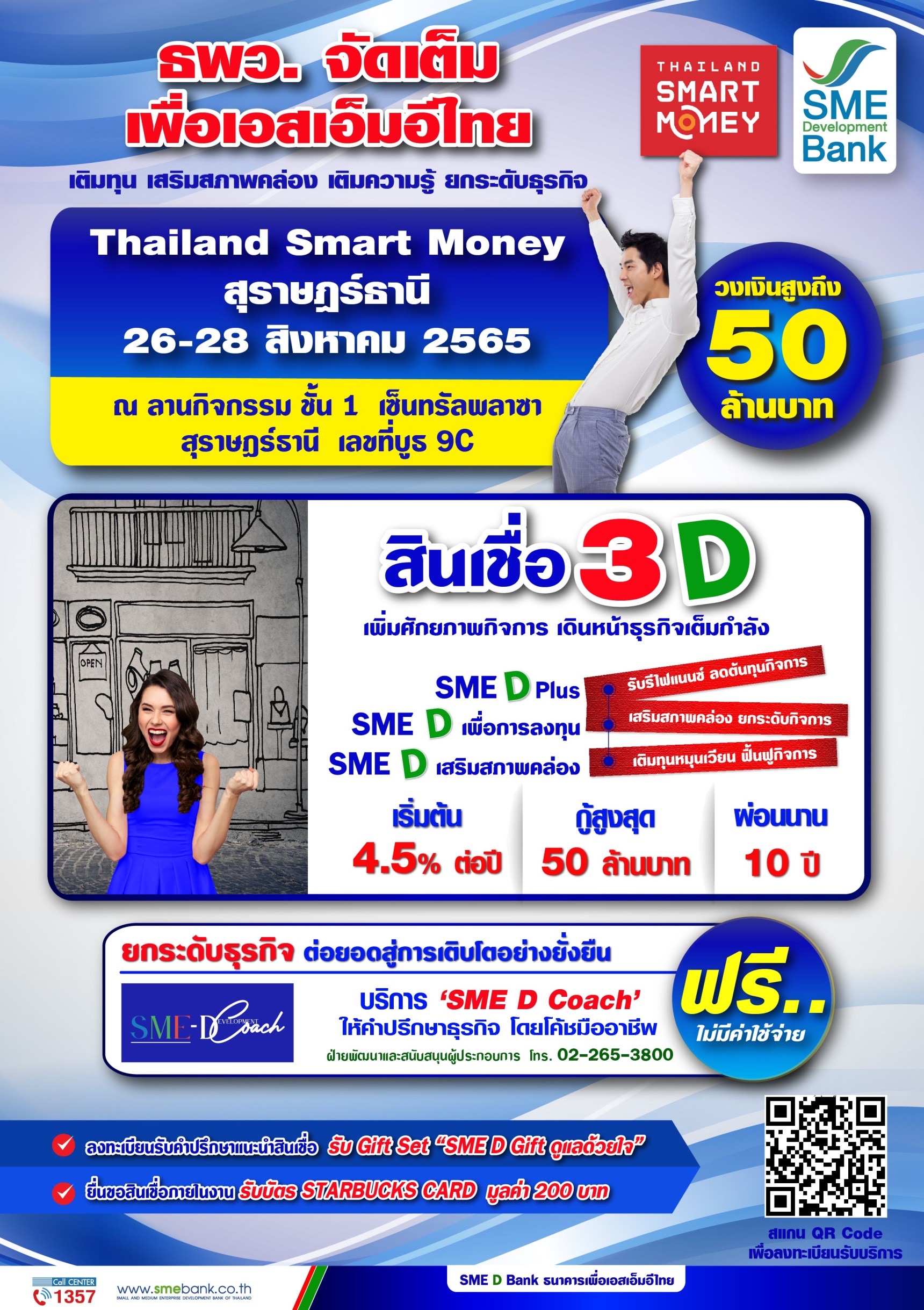 ธพว.จัดโปรพิเศษเพื่อ SMEsใต้ ในงาน ‘Thailand Smart Money’ จ.สุราษฎร์ธานี