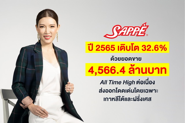 Thai Pride เหตุผลที่ทำให้ SAPPE เติบโต 32.6% ด้วยยอดขายปี 65 ที่ 4566.4 ล้านบาท All Time High