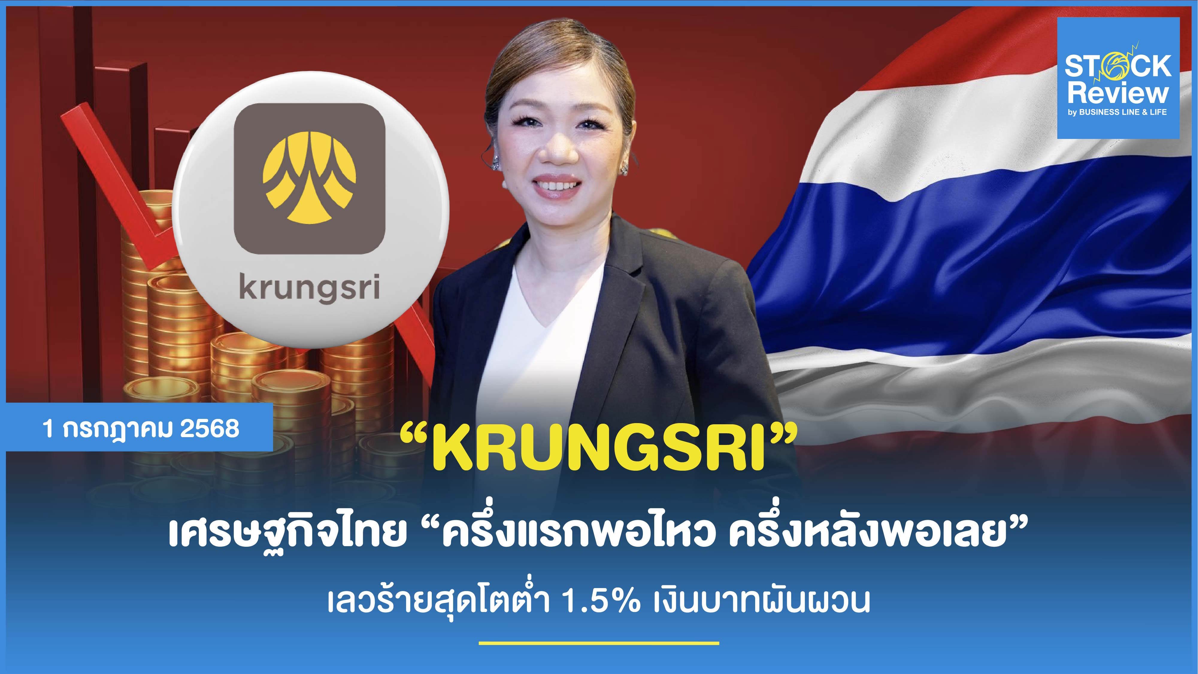 Krungsri เศรษฐกิจไทยครึ่งแรกพอไหว ครึ่งหลังพอเลย เลวร้ายสุด GDP โตต่ำ 1.5% เงินบาทผันผวน