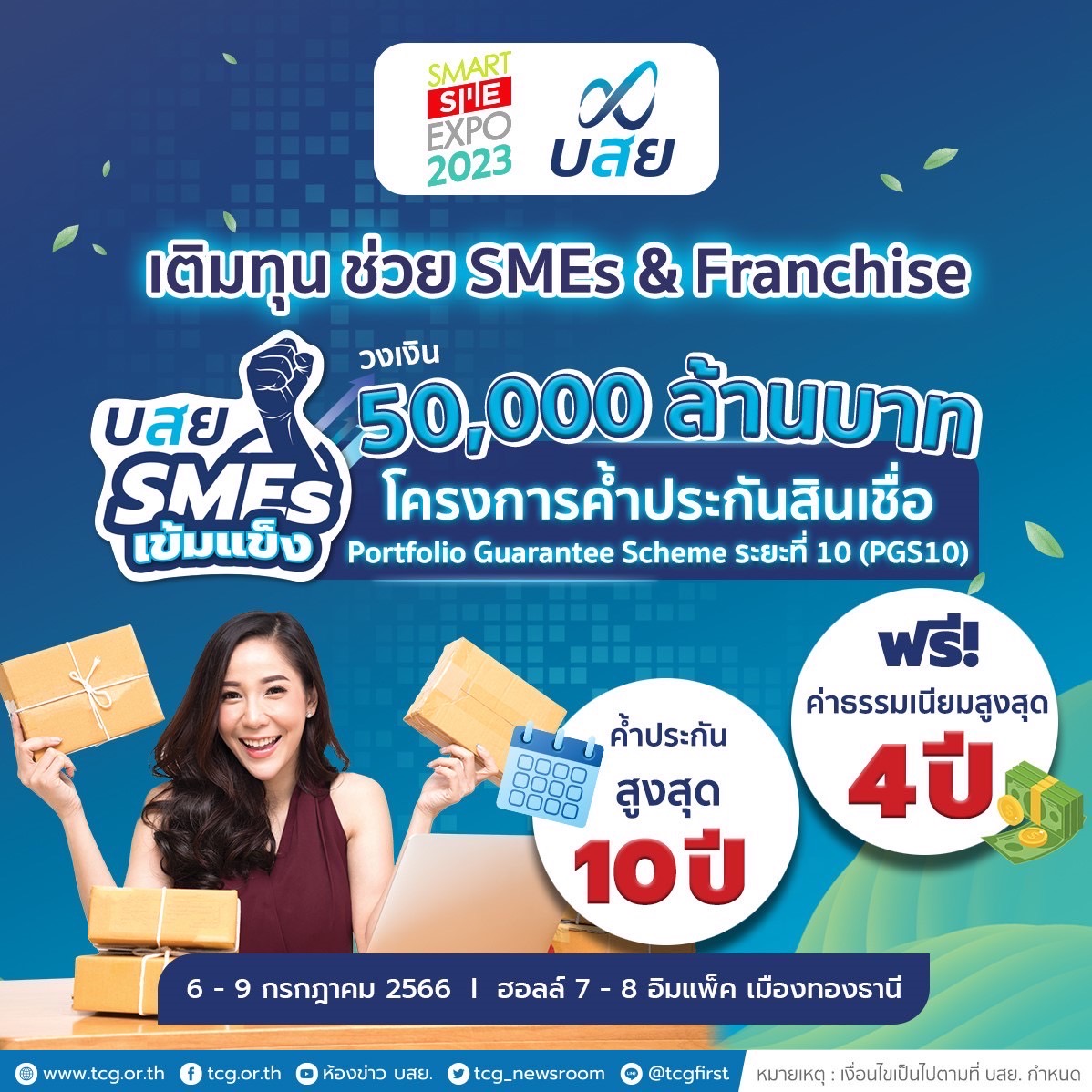 บสย. หนุน SMEs ยกทัพกูรู จับคู่กู้ค้ำ 6-9 ก.ค. นี้ ในงานSmart SME EXPO 2023 อิมแพ็ค เมืองทองธานี