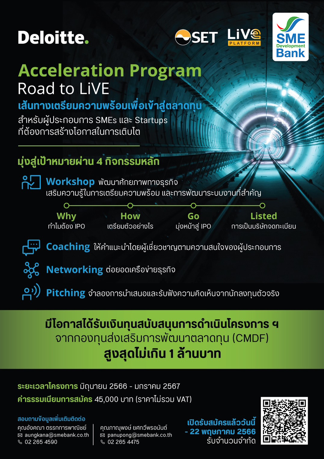 “SME D Bank” ผนึก “Deloitte”   จัดโครงการติวเข้มเตรียมพร้อมเข้าตลาดทุน  รับสิทธิ์ขอเงินทุนสนับสนุน 1 ลบ. จาก CMDF