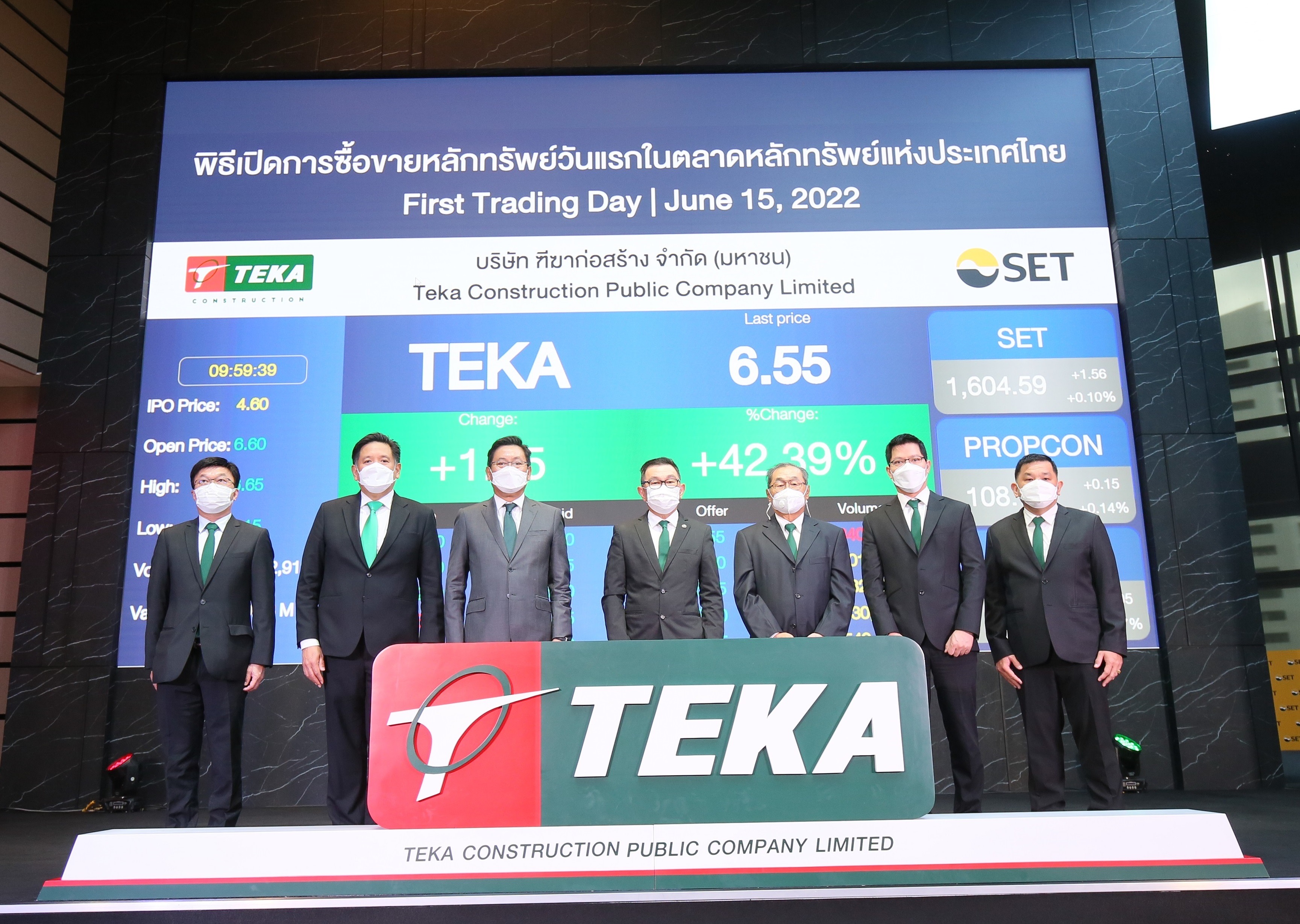 “TEKA”เริ่มซื้อขายในตลาดหลักทรัพย์ฯ วันแรก