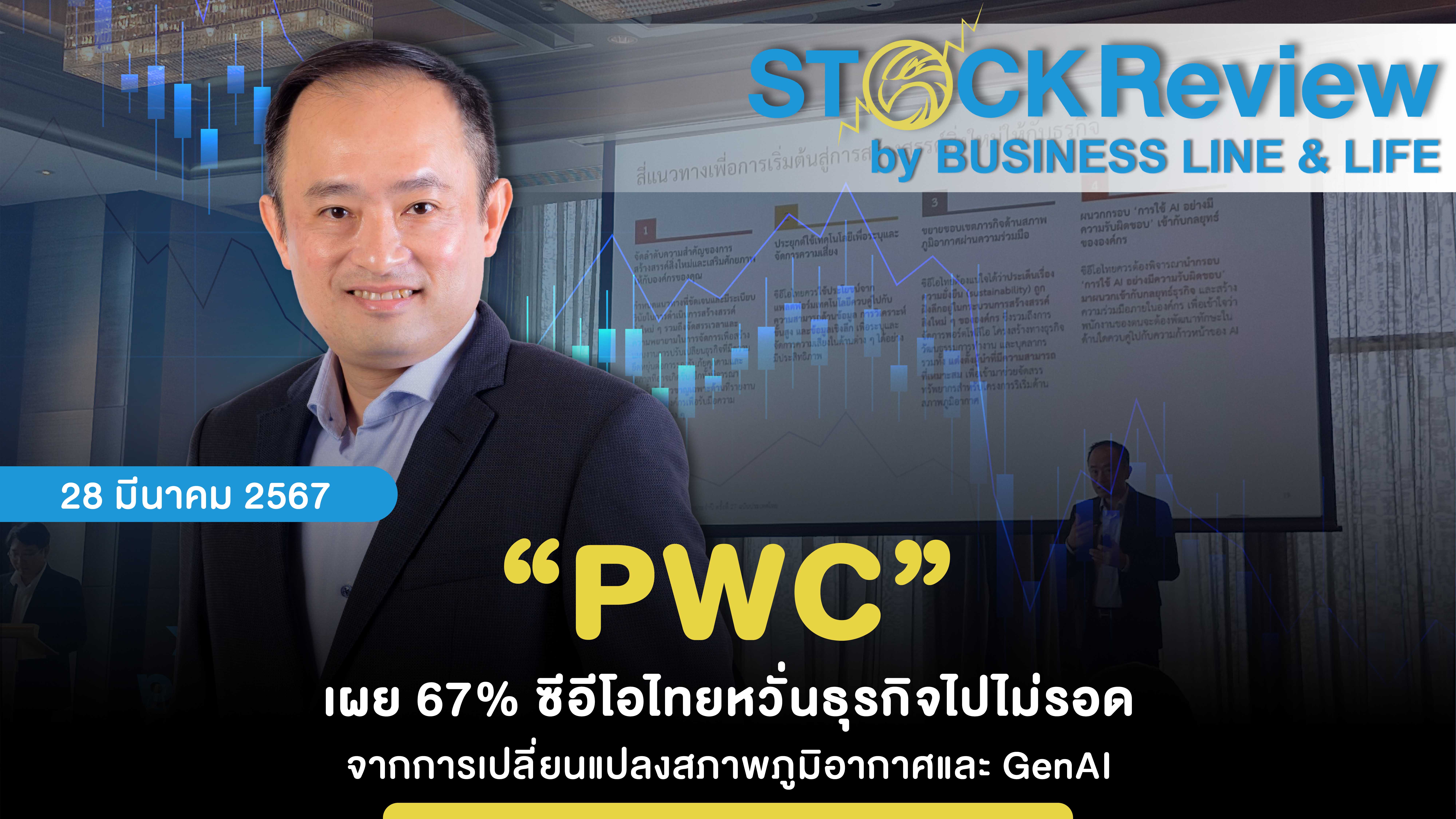 “PWC” เผย 67% ซีอีโอไทยหวั่นธุรกิจไปไม่รอด จากการเปลี่ยนแปลงสภาพภูมิอากาศและ GenAI