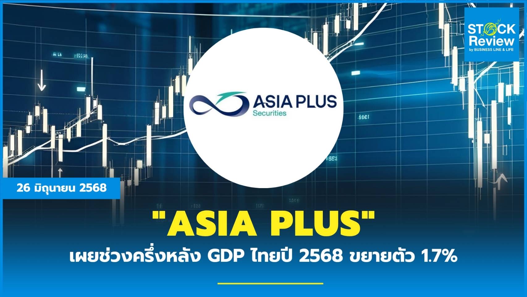 ASIA PLUS เผยช่วงครึ่งหลัง GDP ไทยปี 2568 ขยายตัว 1.7%