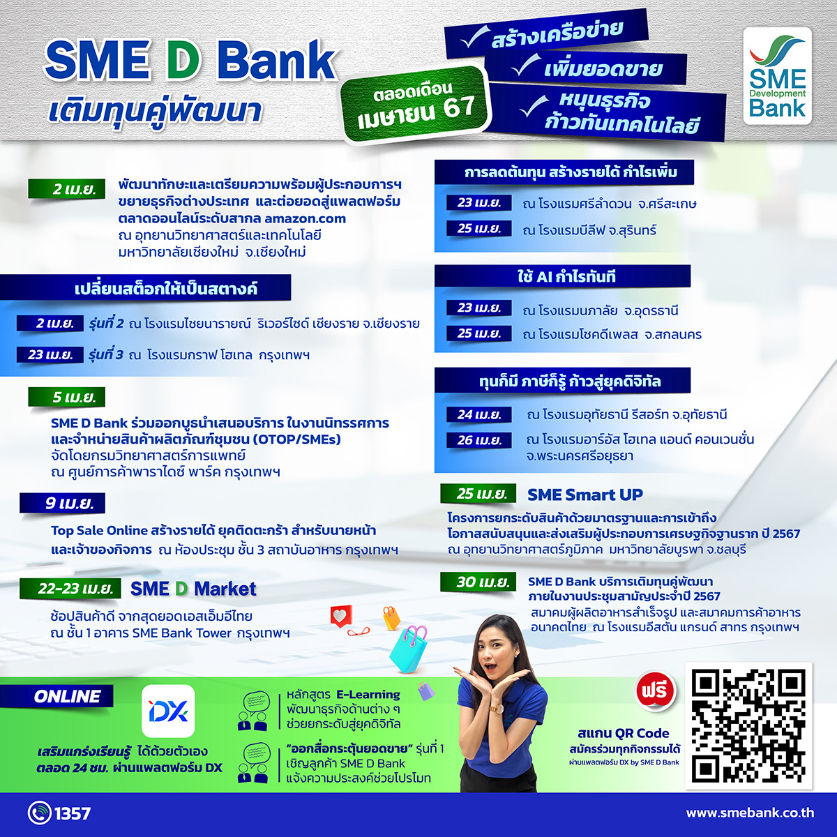 SME D Bank จัดขบวน ‘เติมทุนคู่พัฒนา’เสริมแกร่งเอสเอ็มอีตลอดเดือน เม.ย.