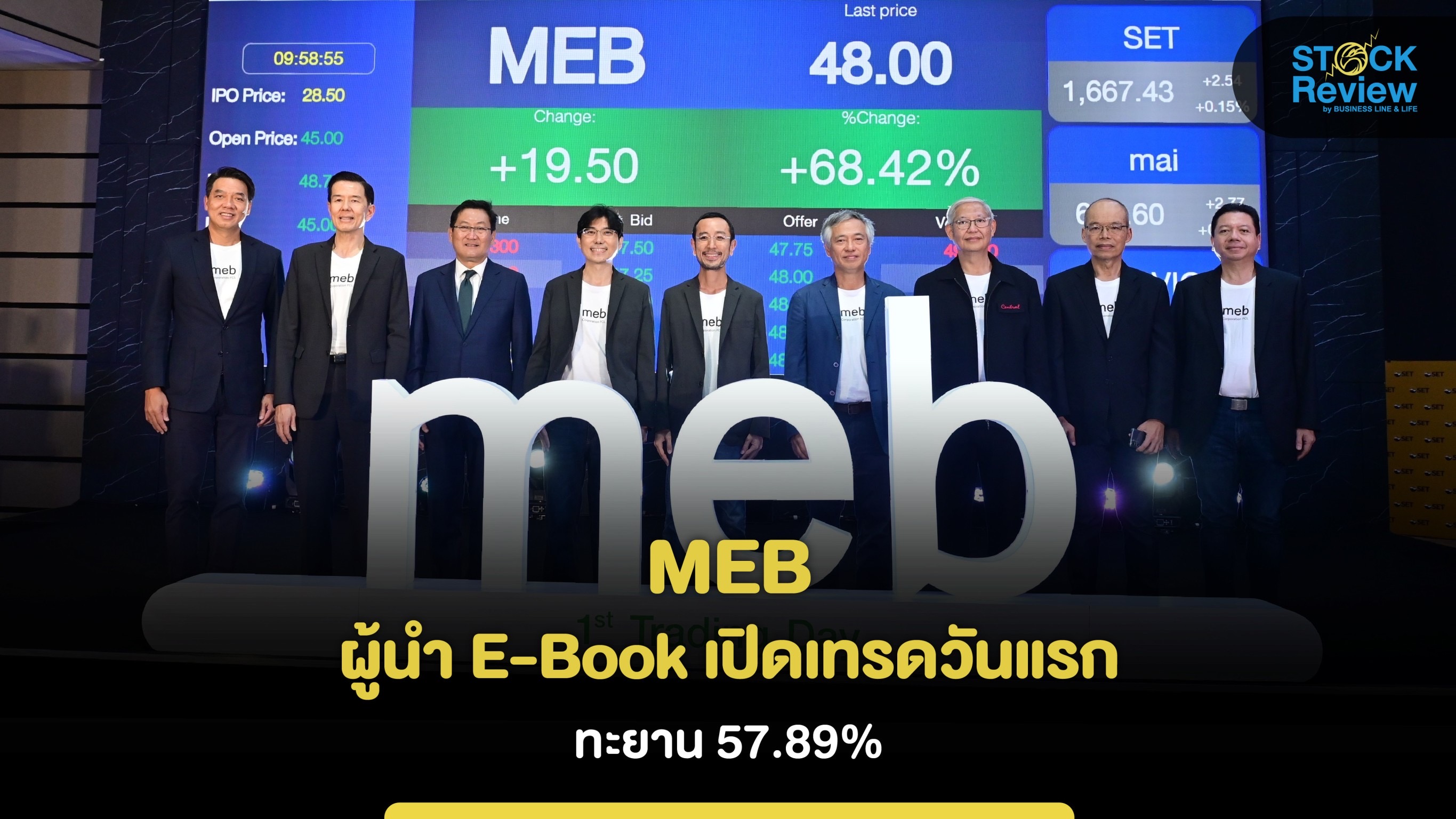 MEB ผู้นำ E-Book เปิดเทรดวันแรกทะยาน 57.89%