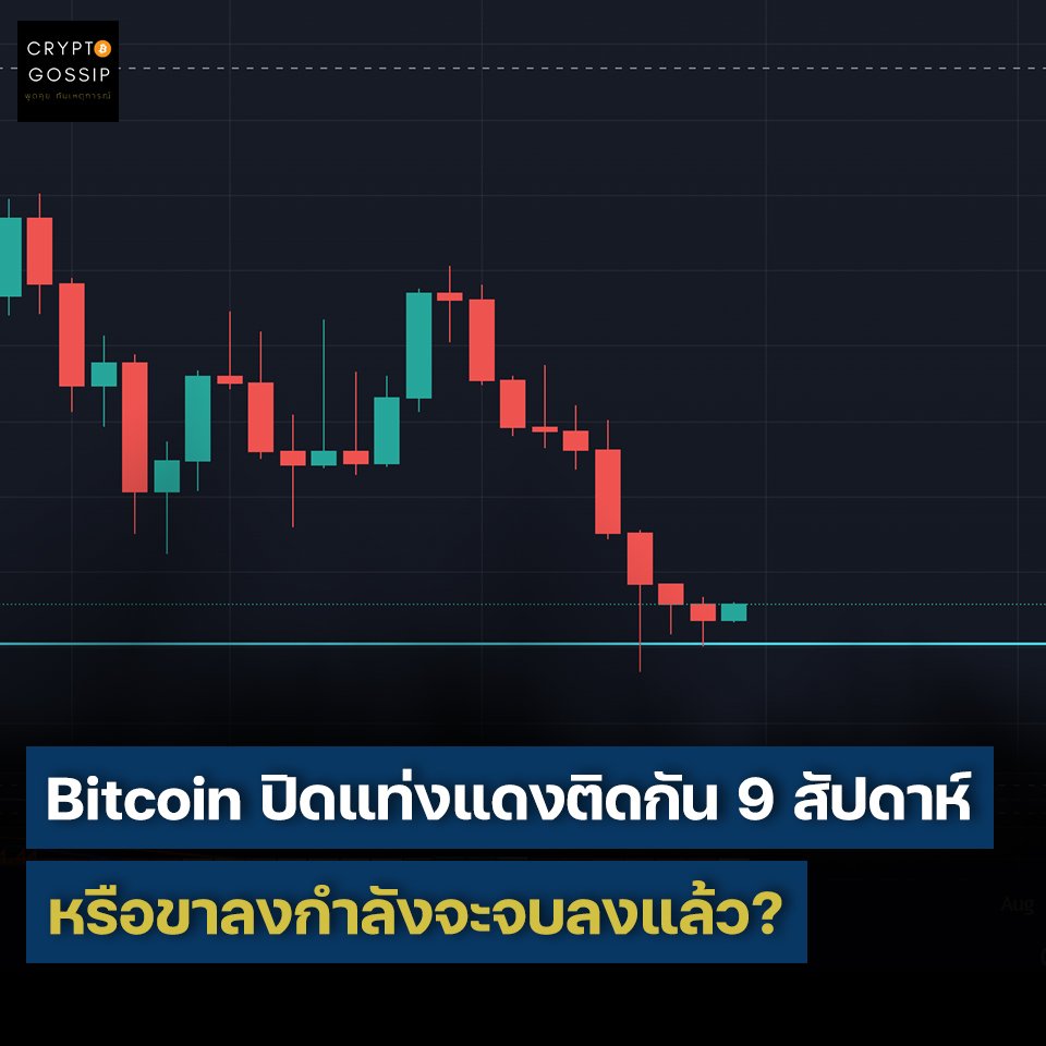 ครั้งแรกในประวัติศาสตร์! Bitcoin ปิดแท่งเทียนสีแดงติดต่อกันถึง 9 สัปดาห์! หรือขาลงใกล้จะจบลงแล้ว?