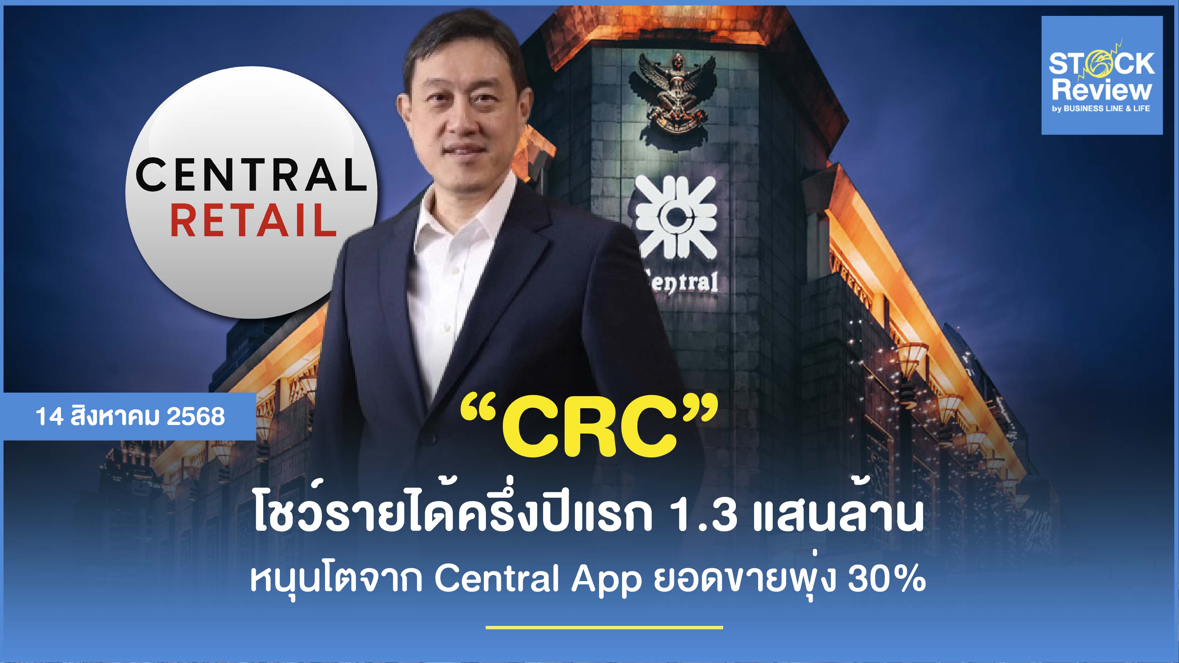 CRC โชว์รายได้ครึ่งปีแรก 1.3 แสนล้าน หนุนโตจาก Central App ยอดขายพุ่ง 30%