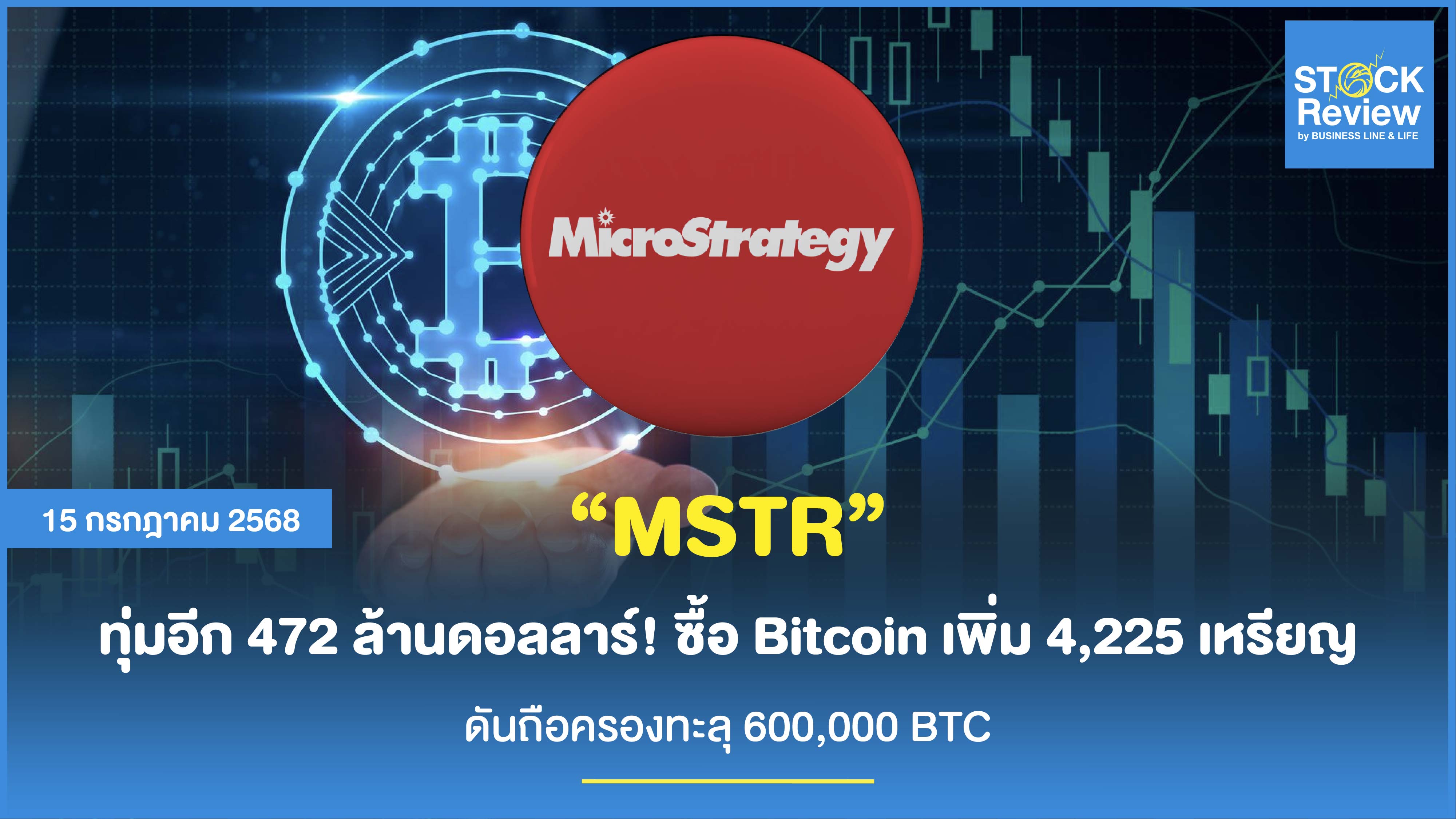 MSTR ทุ่มอีก 472 ล้านดอลลาร์ซื้อ Bitcoin ถือครองทะลุ 600,000 BTC