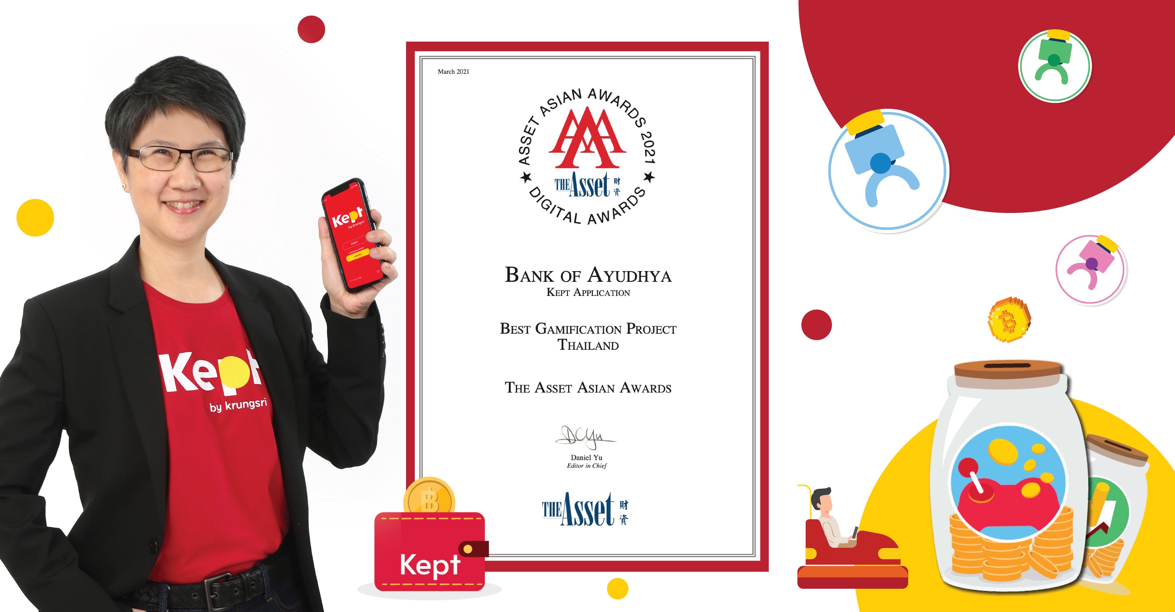 Kept by krungsri รับรางวัล Best Gamification Project Award จาก The Asset